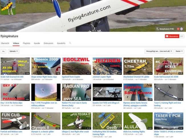 Youtube channel flying4nature